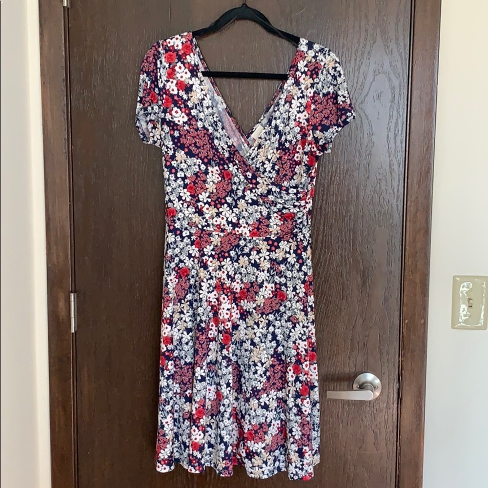 Floral Faux Wrap Dress